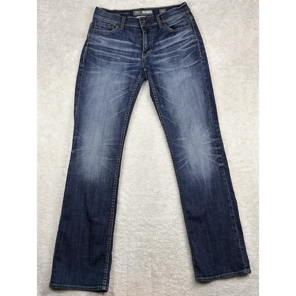 Buckle BKE Carter Bootleg Jeans Men's 31L 31 x 34 Denim Dark Wash Stretch Blue - Picture 1 of 8